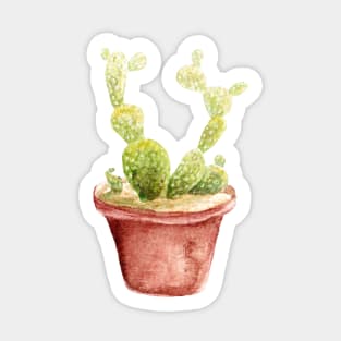 Opuntia cactus. watercolor Sticker